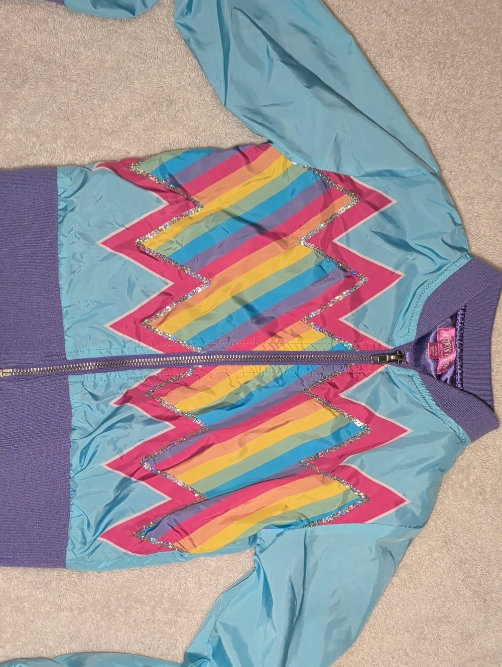 Nickelodeon Jojo's Closet Brand Vintage Rainbow Chevron Toddler Bomber Jacket